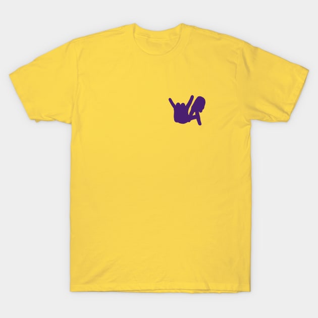 Small LA Rocks Silhouette, Purple T-Shirt by Niemand